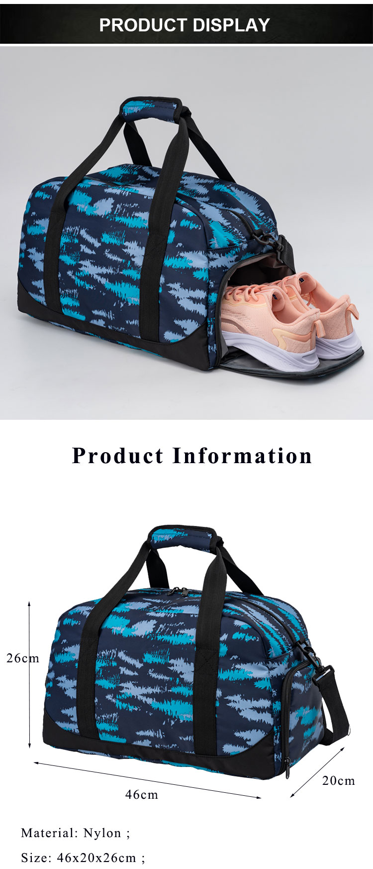 Custom Printed Travel Weekender Bag Product Details