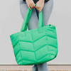 Factory Customization Cotton Filling Puffy Quilted Bag Puffer Tote Bag