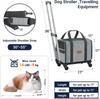 Cat Carrier with Wheels Steel Wire Frame Stable Pet Trolley Bag Pet Handbag Stroller Bag Portable Car Travel Bus Subway