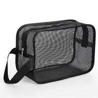 Hot Color And Logo Custom Design Travel Makeup Bag Storage Organizer for Men Portable Hanging Storage Mesh Wash Toiletry Bag
