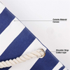 Custom Printing Blue Striped Family Picnic Pool Beach Bag Sand Large Canvas Beach Tote Bags Wholesale 