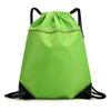 Custom Logo Backpack Drawstring Bag for Gym Sports Water Resistant String Bags with Front Zipper Pocket