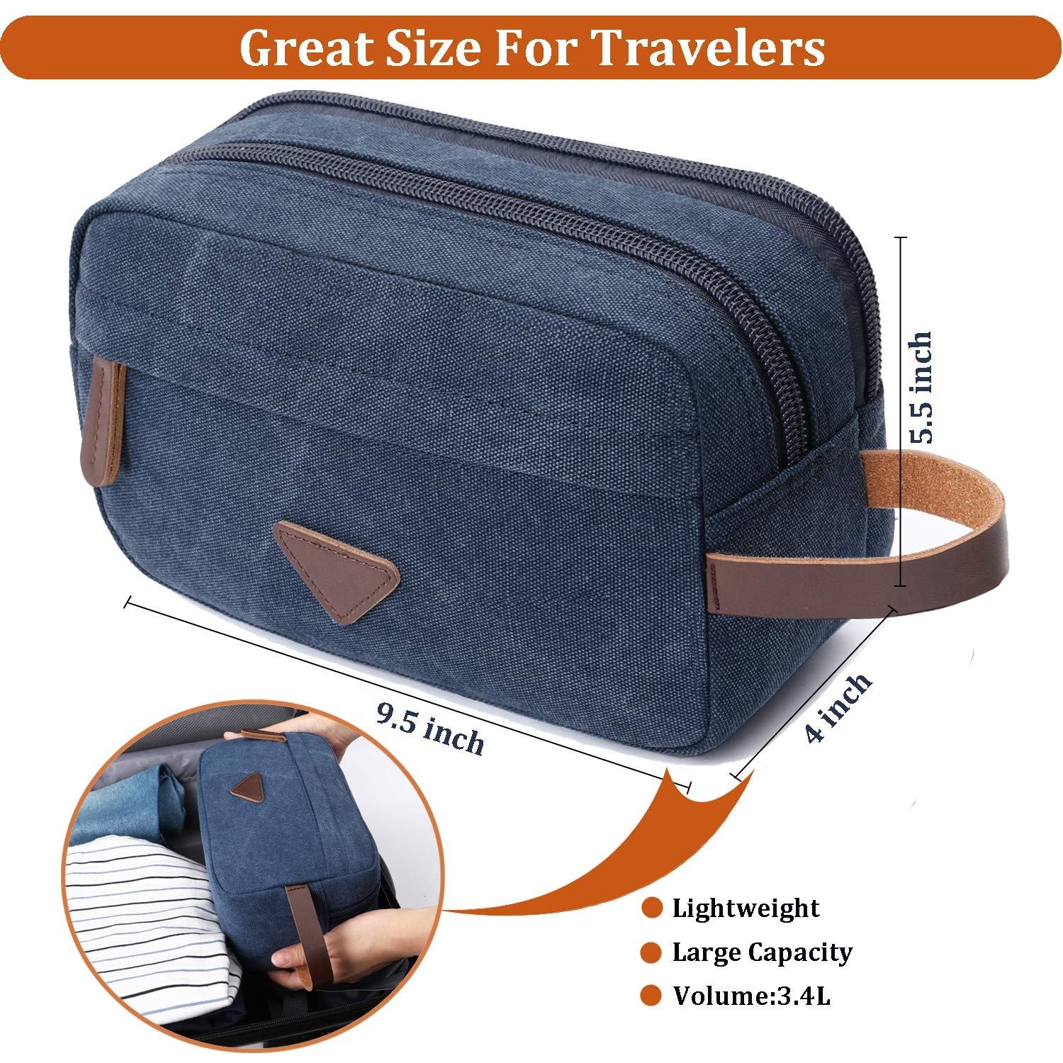 reusable new design canvas cosmetic packing dopp kits organizer bag mens travel toiletries bag custom unisex