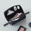Black Small Custom Logo Water-resistant Make Up Pouch Bags 2022 New Polyester Travel Toiletry Makeup Cosmetic Bag for Women Men