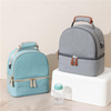 Double Decker Baby Bottle Breast Pump Cooler Bag for Breast Milk Waterproof Insulated Cooler Bag for Traveling