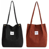 Custom Corduroy Shoulder Tote Bag for Women Big Capacity Shoulder Shopping Bag with Inner Pockets