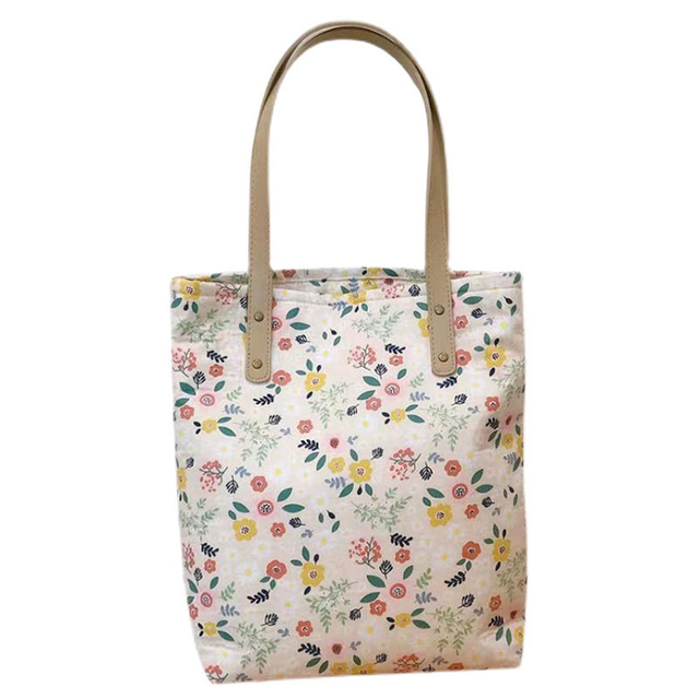 Wholesale Cotton Canvas Shoulder Tote Bag Women Full Printed Casual Handbags