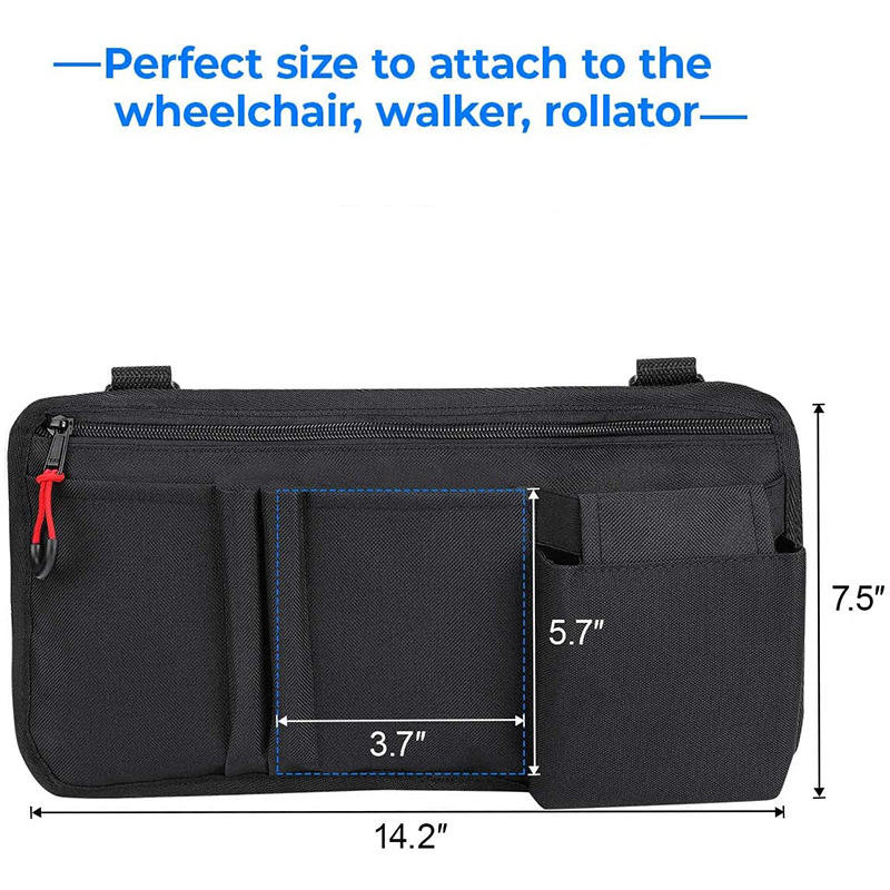 Manufacturer Sells Wheelchair Side Bag With Cup Bag Roller Electric Scooter Wheelchair Storage Bag