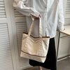 Large Shopping Canvas Tote Bags with Zipper Wholesale Custom Shopping Tote Women Shoulder Bag