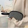 Wholesale Luxury Stripes Houndstooth Cosmetic Bag Zip Up Toiletry Travel Pouch Makeup Bag