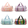 Metallic Private Label Duffel Gym Sports Weekender Bag for Woman Fitness Duffle Waterproof Holographic Weekend Bag