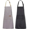 black stripe demin cotton canvas bbq barber cooking chef apron unisex custom logo aprons kitchen