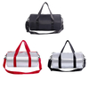 Custom Print Gym Sport Bags for Gym Travel Soft Leather Duffel Bags Men Leather Weekender Overnight Bag for Men
