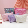 Makeup Pouch Mini Travel Cosmetic Pink Make Up Bag Pouch Holographic Makeup Pouch Puffer Cosmetic Bag