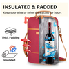 Outdoor picnic beach custom logo aluminum foil red wine cooler bags insulated bag for 2 bottles