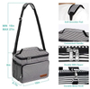 Custom Logo Portable Waterproof Stripes Thermal Eva Cooler Bag Leakproof School Office Insulation Lunch Bag with Strap