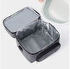 Unisex Adult Black Portable Office Food Prep Soft Lunch Bag Freezer Pack Two Compartments Insulated Cooler Bag with Handles