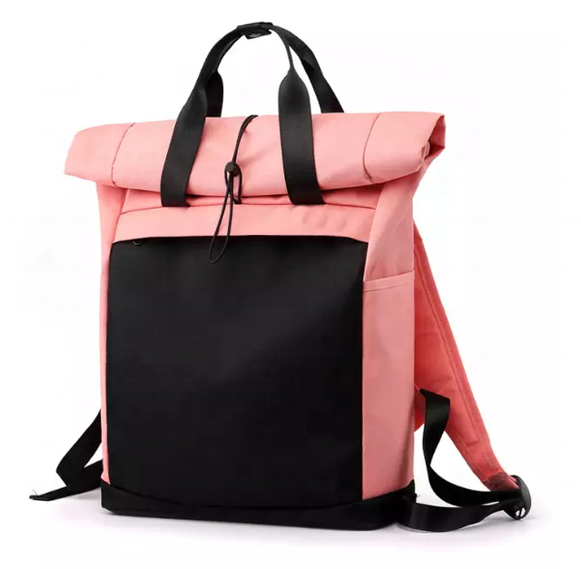 High Quality Travel Waterproof Anti-theft Classic Oxford Roll Top Backpack