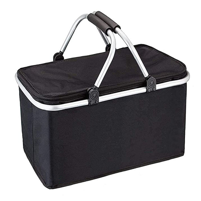 large portable insulated picnic basket cooler for travel leakproof folding market shopping cooler basket