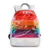 Custom Girls Rainbow Colorful PVC Transparent Outdoor Mini Gradient Girls Holographic School Backpacks Bag