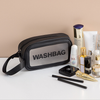 Small Size White Pink Black Portable Pu Leather Handle Travel Cosmetic Makeup Pouch Bag