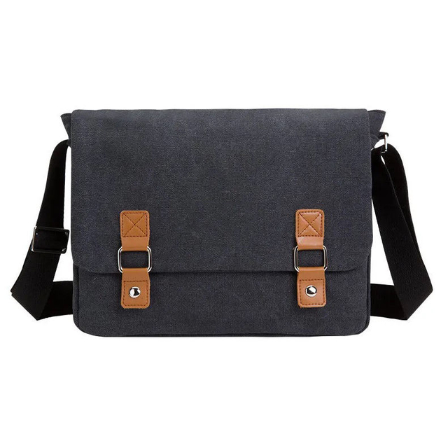 luxury leather canvas college sling messenger bags for men 11 inch satchel shoulder bag computer laptop bag