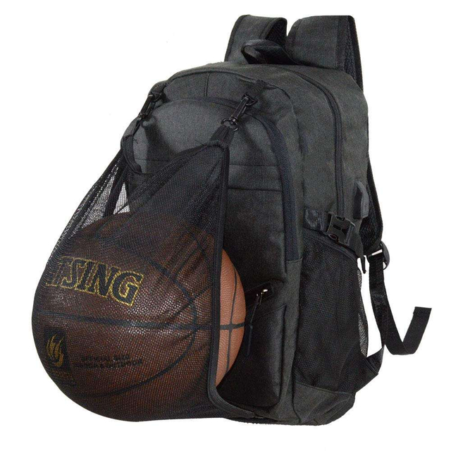 Durable Men's Basketball Backpack for Outdoor with Ball Compartment And USB Charging Port