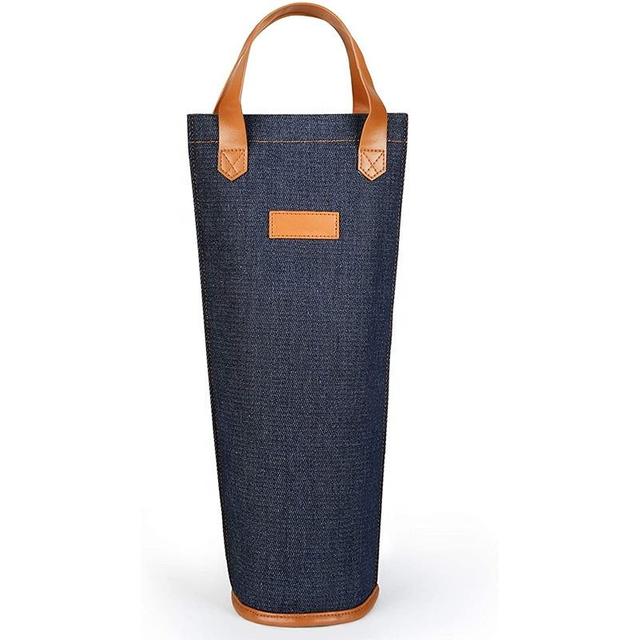 Single Wine Champagne Bottle Thermal Insulated Cooler Canvas Carrier Case Cooler Handbag Tote Bag