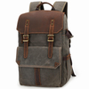 waterproof vintage padded dslr camera gadget backpack bag for men women anti theft wax canvas camera bag