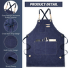 Baking BBQ Painting Cotton Canvas Adjustable Apron w for Women Men Grilling Hair Stylist Crafting