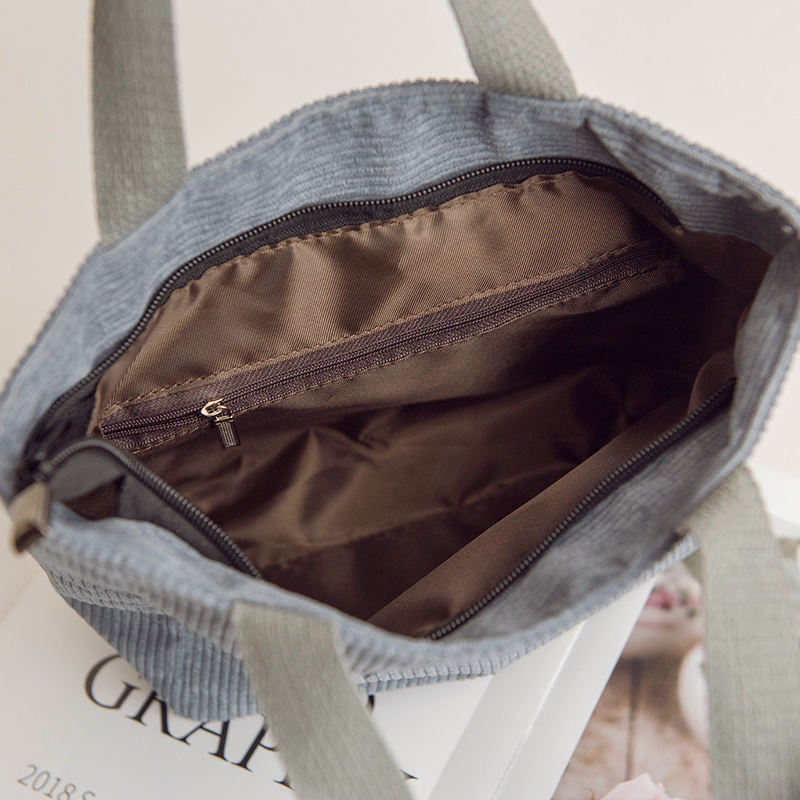 custom women corduroy tote bag for women girls small casual tote handbags