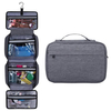 Gray Travel Toiletry Bag Cosmetic Bags Foldable Portable Makeup Holder With Hanging Hook And Clear Zipper Make Up Organizer