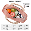 Pink Large Capacity Portable Women Cooler Lunch Bag Insulated Bags Thermal Organizer For Food To Keep Cold