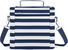 Hand Held Logo Customize Leakproof Water Resistance Wholesale Designer Unisex Portable Stripe Lunch Cooler Sling Tote Bag