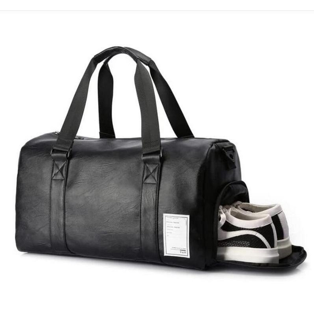 Wholesale Leather Gym Duffel Bags Custom Men Weekend Overngiht Business Travel Sport Duffle Bag with Compartment