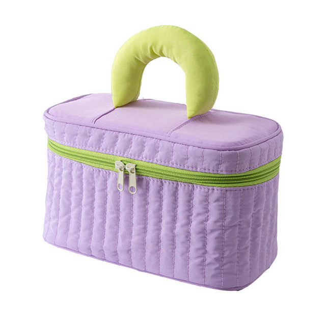 Promotional Multi Color Portable Stylish Good Price Puffer Purple Suka Seersucker Cosmetic Bag Women Makeup for Travel