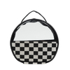 New Black And White Plaid Portable Large-capacity Travel Wash Bag Cosmetic Storage Bag Transparent Three-piece Set