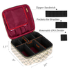 Larger Capacity Water-resistant Brown Checkered Travel Cosmetic Bag Travel Organizer Toiletry Makeup Storage Bag For Ladies