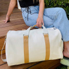 Canvas Weekender Duffle Bag Women Luxury Overnight Carry On Luggage Travel Beach Gym Tote Bag with Shoe Compartment
