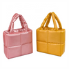Custom Fashion Puffy Bag Tote Women's Winter Handbag Fluffy Quilted Puffer Tote Bag