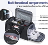 Wholesale factory durable soft business trip duffel bag travel fitness swimming gym duffle bags with shoe compartment sports