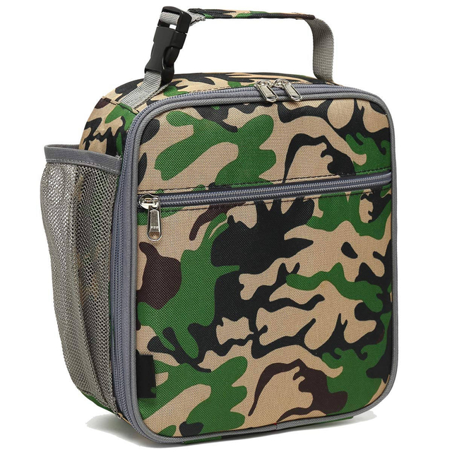 Custom Camouflage Kids Lunch Box Insulated Soft Bag Mini Cooler Back To School Thermal Meal Tote Bag for Girls, Boys
