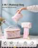 Wholesale Makeup Bag Set 3 Pcs Portable Travel Cosmetic Bag Waterproof Organizer Case with Zipper Toiletry Bags