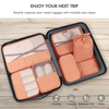 Wholesale Polyester 7 In 1 Travel Organizer Bag Set Lightweight Washable Packing Cubes With Shoe Bag Cosmetic Pouch