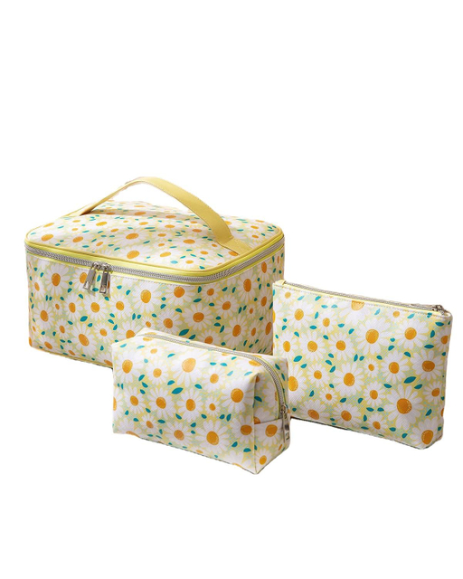 Custom Makeup Bag Set 3 Pcs Portable Travel Cosmetic Bag Waterproof Organizer Case with Zipper Toiletry Bags