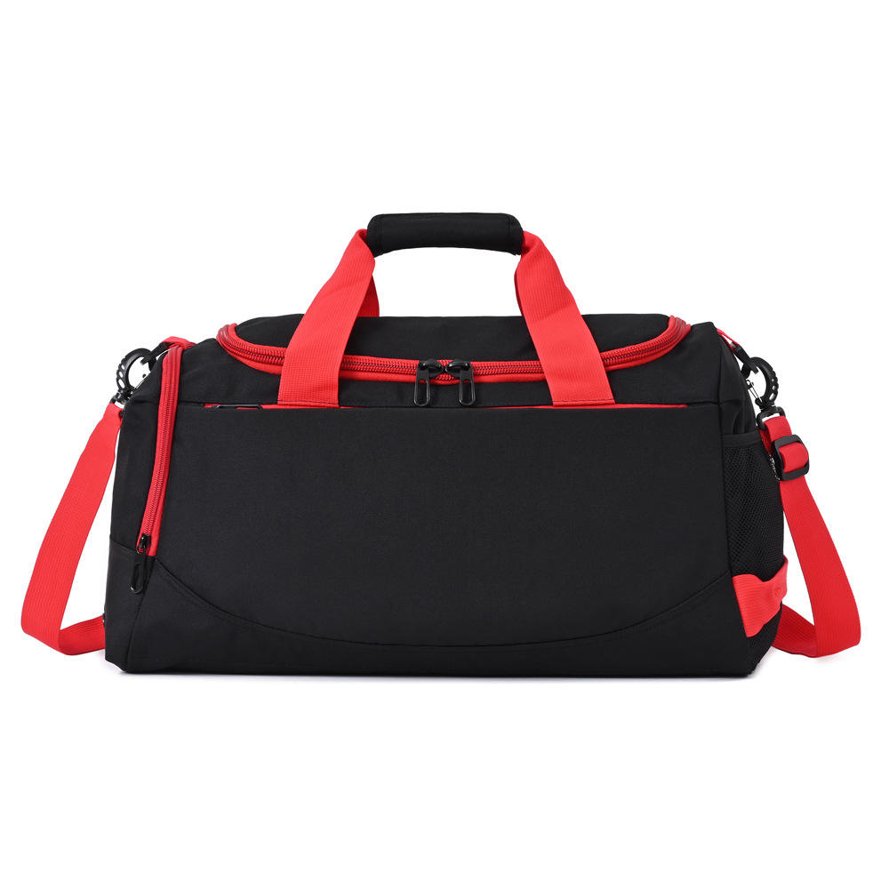 customised black sports gym duffle bag for men women large weekender overnight bag with shoes compartment and wet pocket