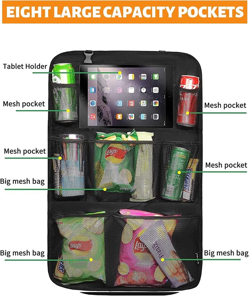 Car Backseat Organizer Kick Mats Back Seat Protector with Touch Screen Tablet Holder Waterproof Car Back Seat Organizer for Kids