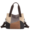 Canvas Hand Purses For Women Fashion Hobo Multi-Color Splice Shoulder Cross-body Handbags Tote Bag