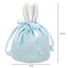 Promotion Cheap Cute Candy Velvet Christmas Halloween Candy Bag Rabbit Ear Easter Drawstring Gift Bags