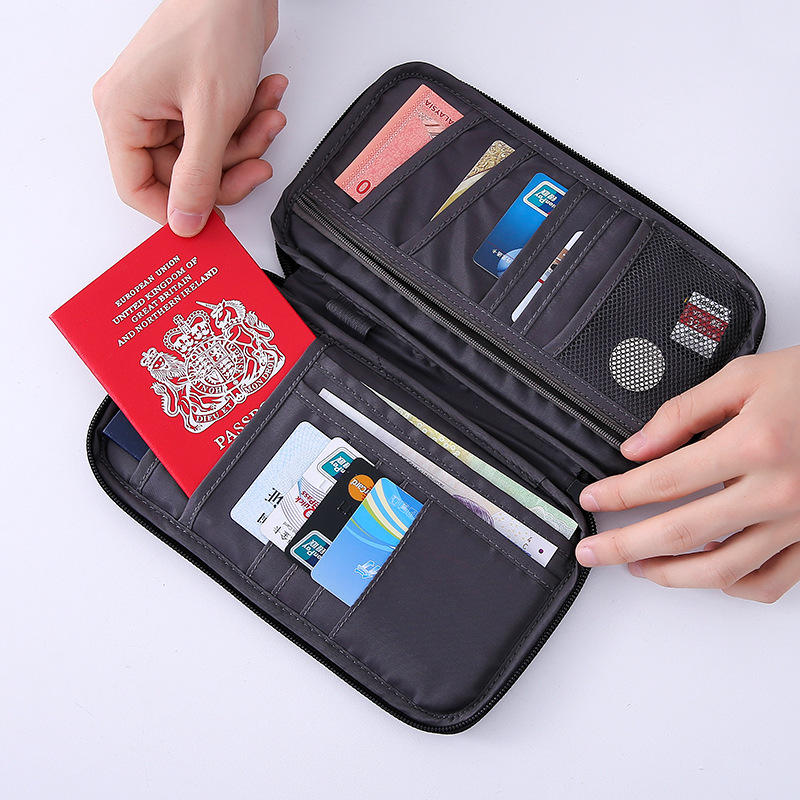 Travel Document Wallet Passport Holder Certificate Document Holder with Handle Card & Note Holder Cheap Wholesale